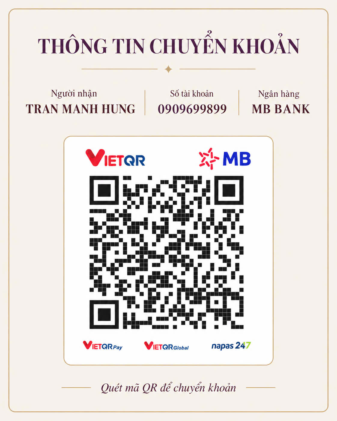 QR MB Bank — TRAN MANH HUNG — 0909699899